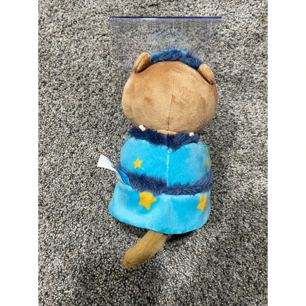 BarkBox Sleepy Otter Dog Toy Blue Starry Robe Sleep Mask Plush Squeaker 8